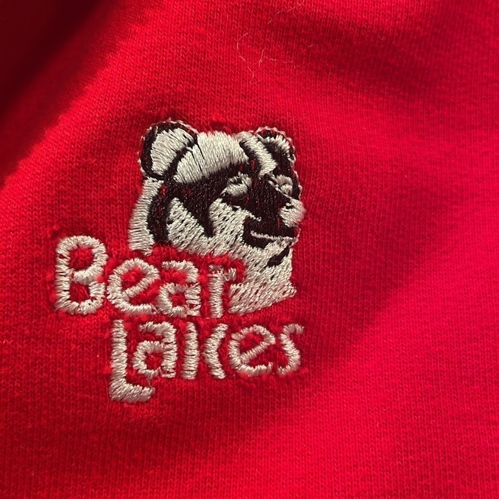 FootJoy Vibrant Red Bear Lakes Emblem 3/4 Zip Up Sweater - Picture 3 of 12